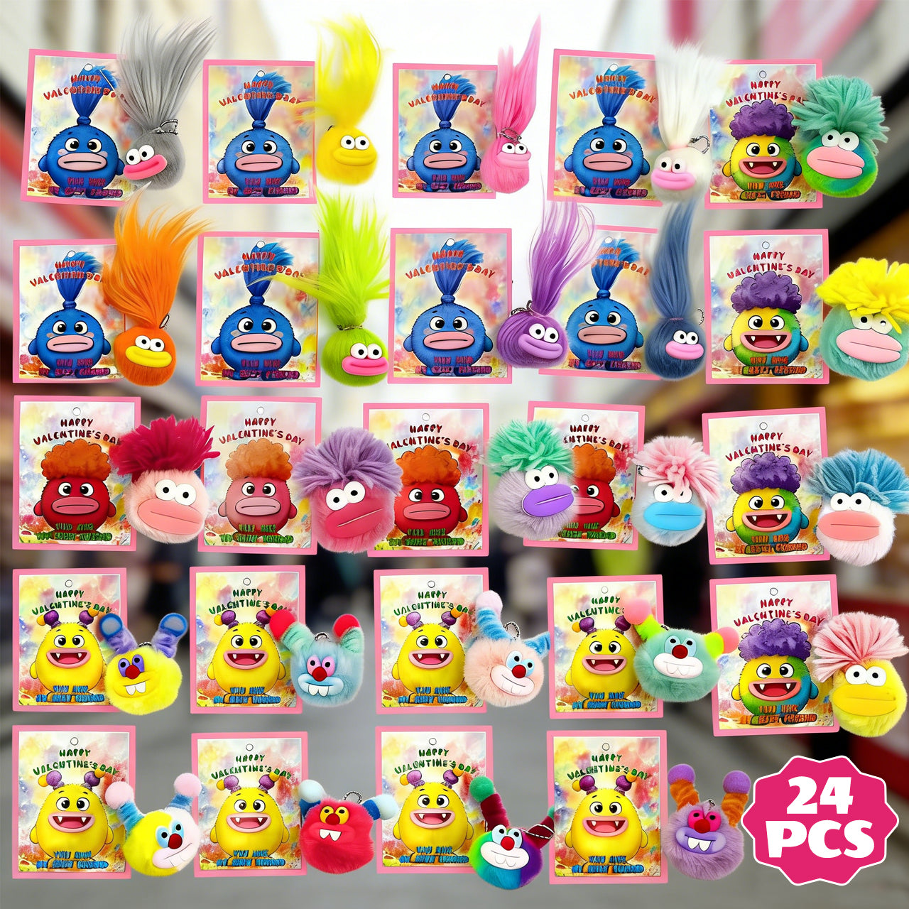 Plush keychains 24PCS ( 6colors)