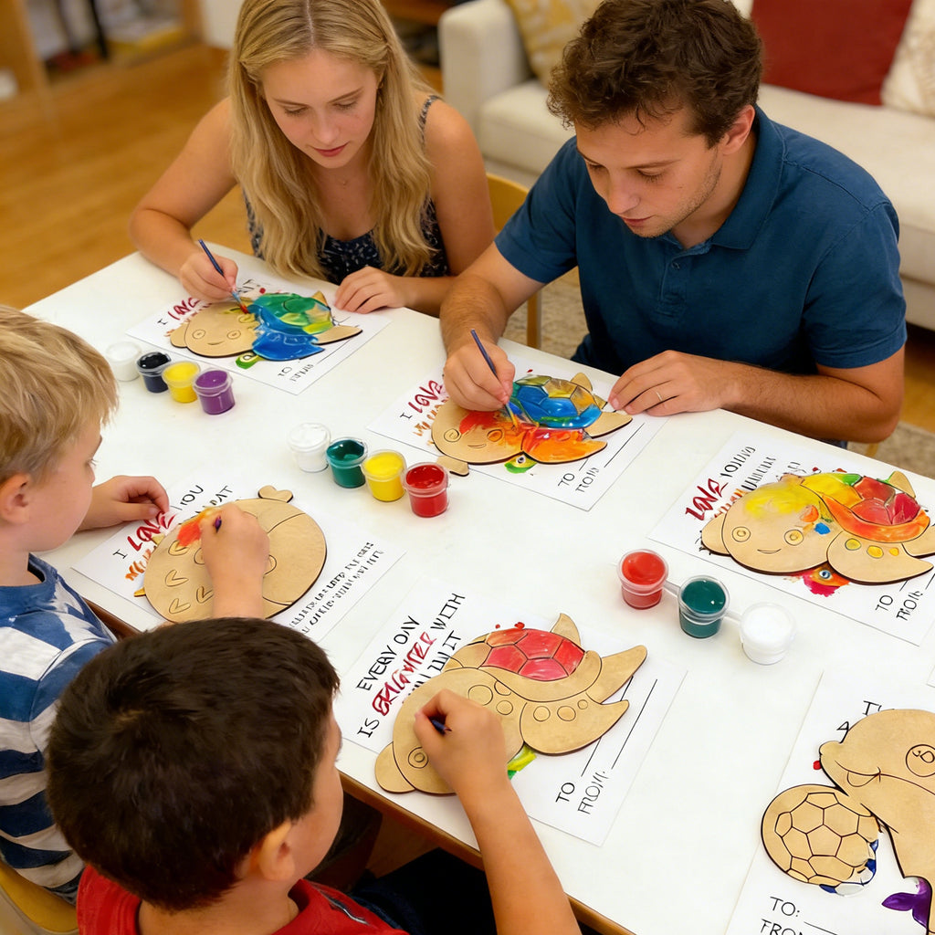 28 PCS Valentines Ocean Wood coloring swatch