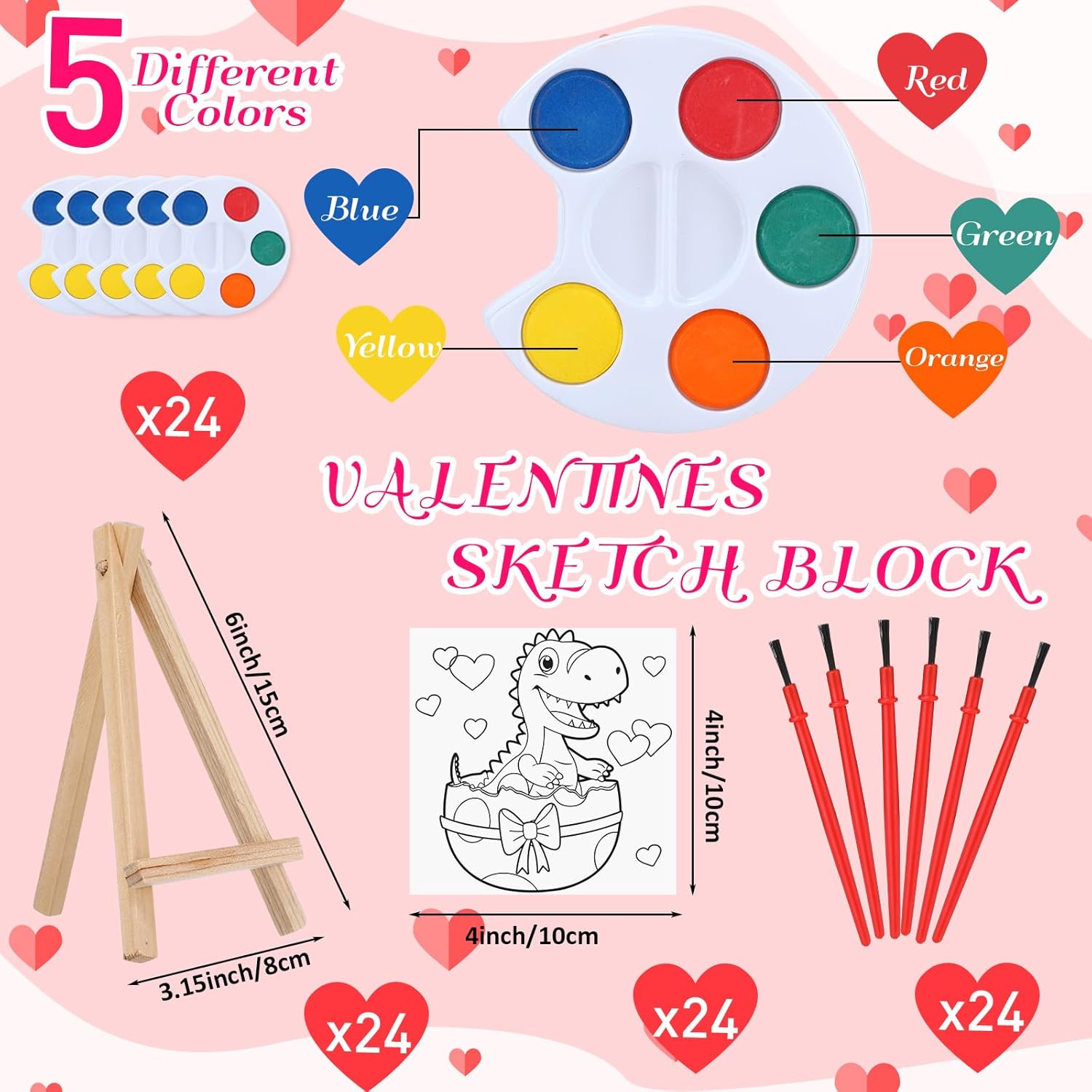 Skyygemm Wooden Easel Watercolor Paints Brush