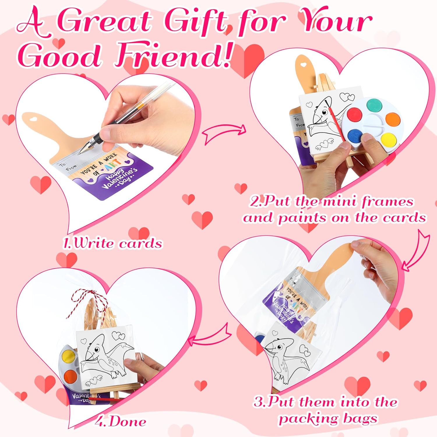 Skyygemm Wooden Easel Watercolor Paints Brush