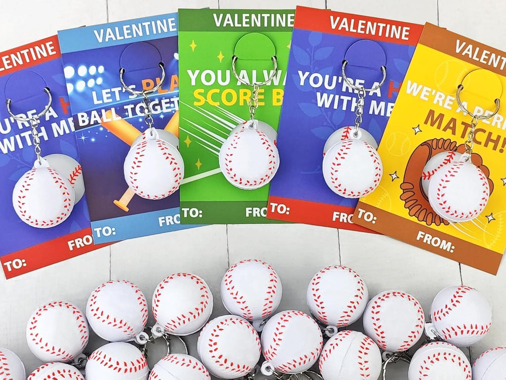 Valentines Gifts 24Pack Soprts ball keychain