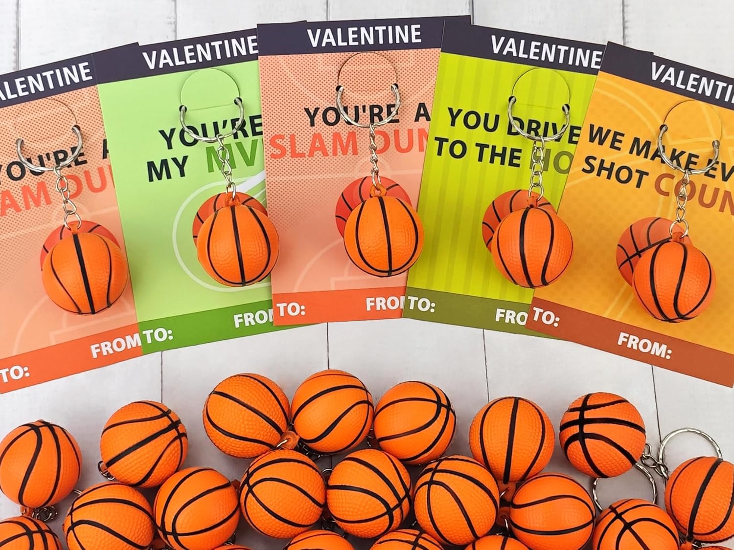 Valentines Gifts 24Pack Soprts ball keychain