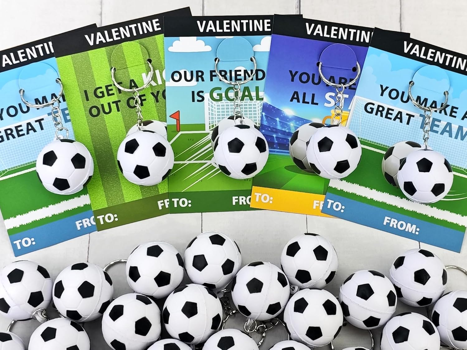 Valentines Gifts 24Pack Soprts ball keychain